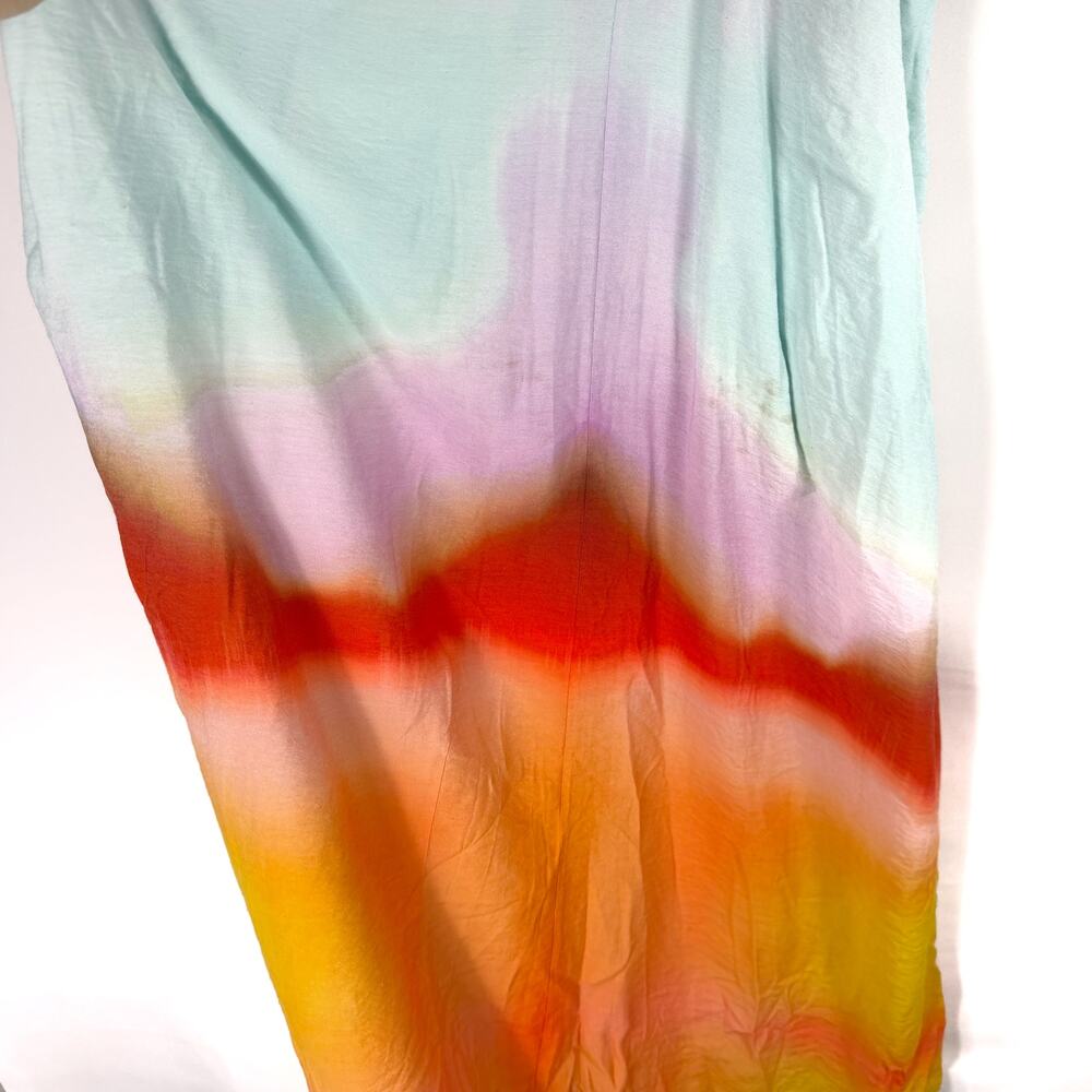 Jonathan Simkhai Alfie Dress Blue Tie Dye Side Cutout Maxi Sleeveless Sz L - Picture 14 of 16